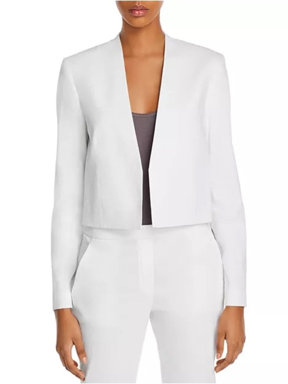 Theory Women’s Good Linen White Collarless Blazer Sz 00